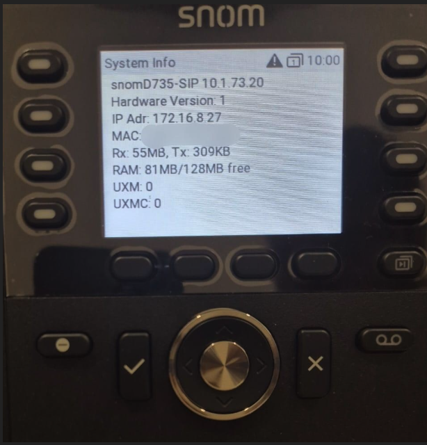 Snom phone IP Address